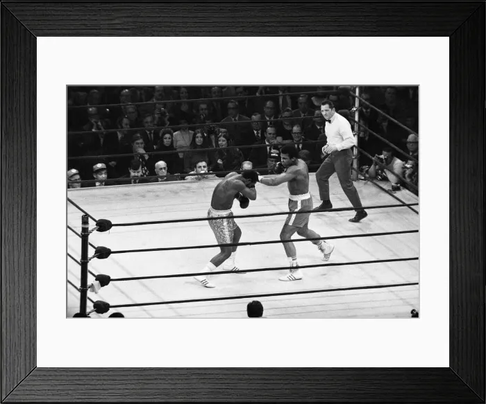 Framed Print : Muhammad Ali and Joe Frazier battle it out for the World Heavyweight Championship in Framed Print : Muhammad Ali and Joe Frazier battle it out for the World Heavyweight Championship in