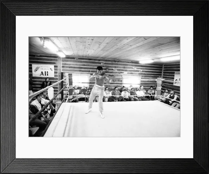 Framed Print : Muhammad Ali training at his camp in Deer Lake Pennsylvania January 1974