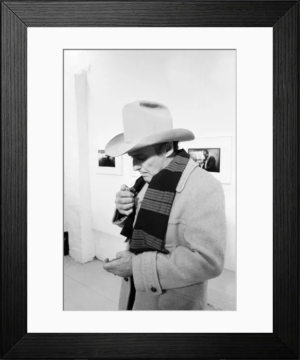 Framed Print : Dennis Hopper US Film director and actor seen here at the Triangle Cinema in Aston