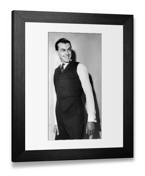 Framed Print : Clothing: Fashion: Menswear Suits: Called a three piece single-breasted lounge suit - but