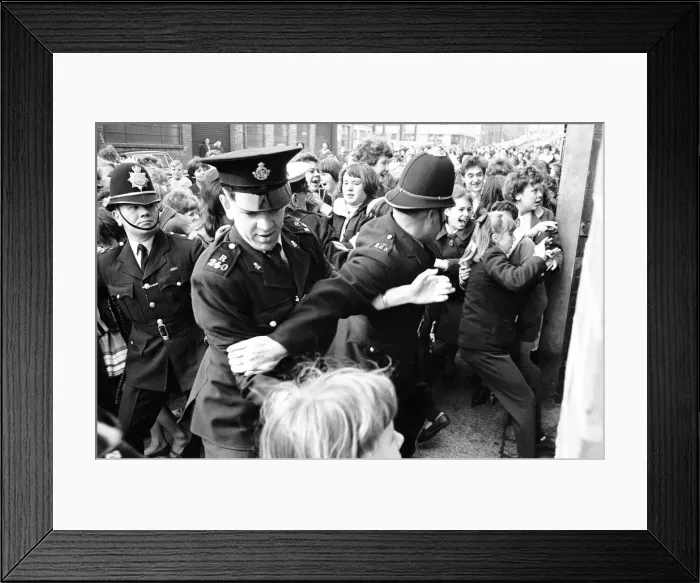 Framed Print : Crowds in Birmingham, where The Beatles were recording a performance for ABC-TV Framed Print : Crowds in Birmingham, where The Beatles were recording a performance for ABC-TV