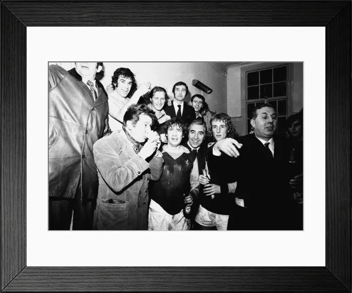Framed Print : Max Bygraves and Doug Ellis seen here with Aston Villa celebrating in the dressing room Framed Print : Max Bygraves and Doug Ellis seen here with Aston Villa celebrating in the dressing room