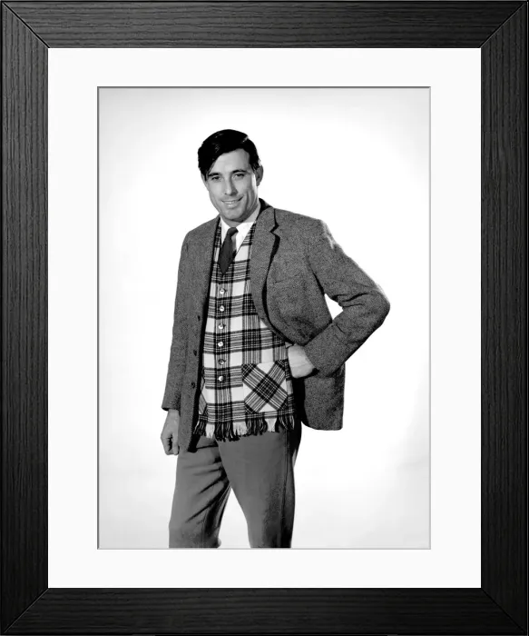 Framed Print : Clothing: Fashion: Menswear: Man wearing waistcoat. Model: Peter Anthony
