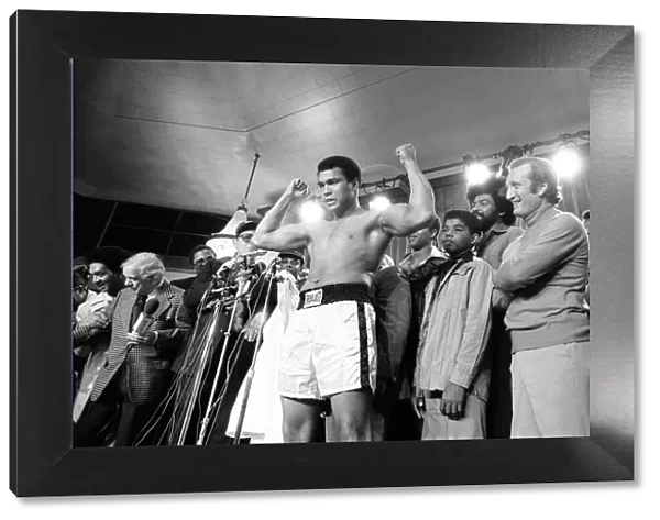 Muhammad Ali at a press conference to promote his upcoming film, 'The Greatest