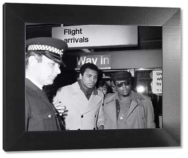 Muhammad Ali arrived today at Heathrow Airport from Amsterdam to publicise his new book
