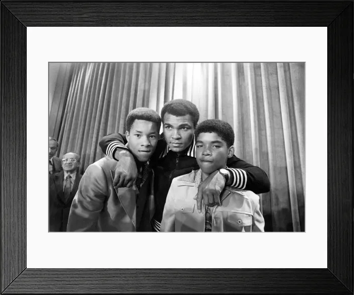 Framed Print : Muhammad Ali at a press conference with Phillip Chip'McAllister, left Framed Print : Muhammad Ali at a press conference with Phillip Chip'McAllister, left