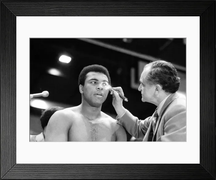 Framed Print : Muhammad Ali having a pre-fight medical ahead of his clash with Smoking Joe Frazier to