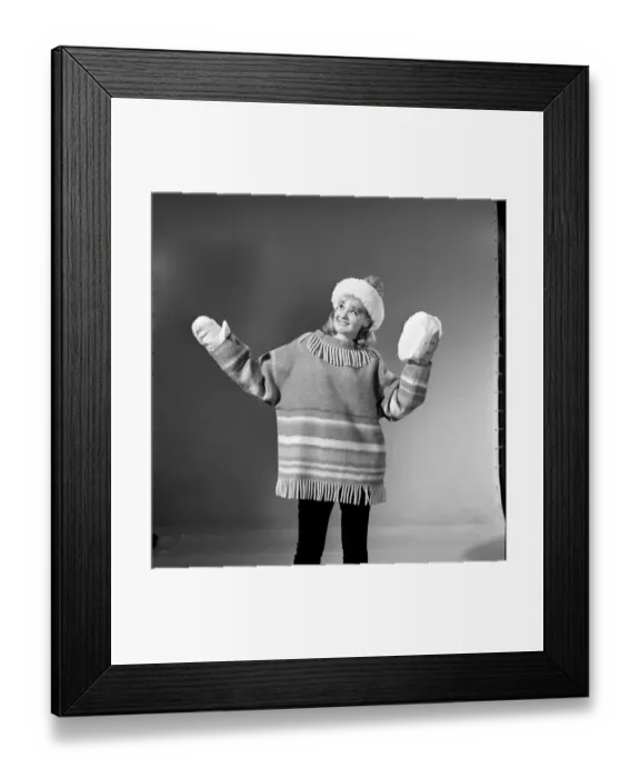 Framed Print : Clothing: Fashion: Coats: Madeline Mills modelling Norwegian Capes Framed Print : Clothing: Fashion: Coats: Madeline Mills modelling Norwegian Capes