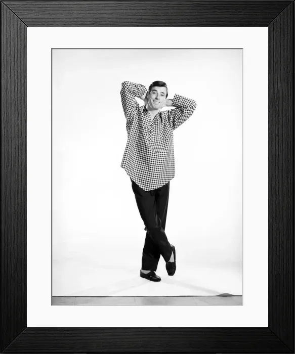 Framed Print : Clothing: Fashion: Menswear: Man wearing Pyjamas. Model: Peter Anthony. 1962 B1438b-004