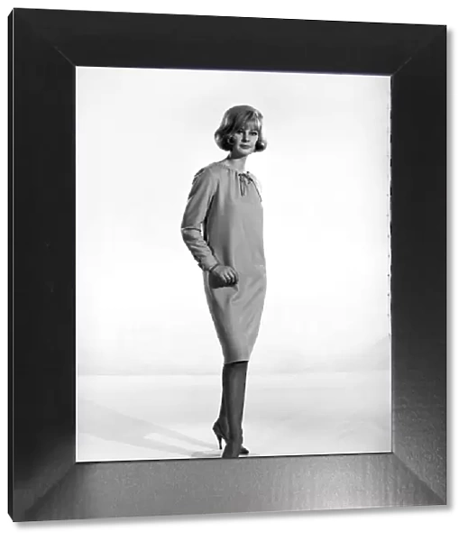 Clothing: Fashion: Dress: Dawn Chapman seen here modelling bat meal dress. 1965 B1716