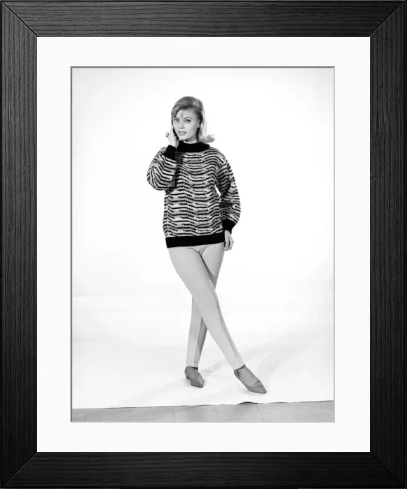 Framed Print : Clothing: Fashion: Knitwear: Model wearing animal jumpers. Model: Uschi Bernell Framed Print : Clothing: Fashion: Knitwear: Model wearing animal jumpers. Model: Uschi Bernell