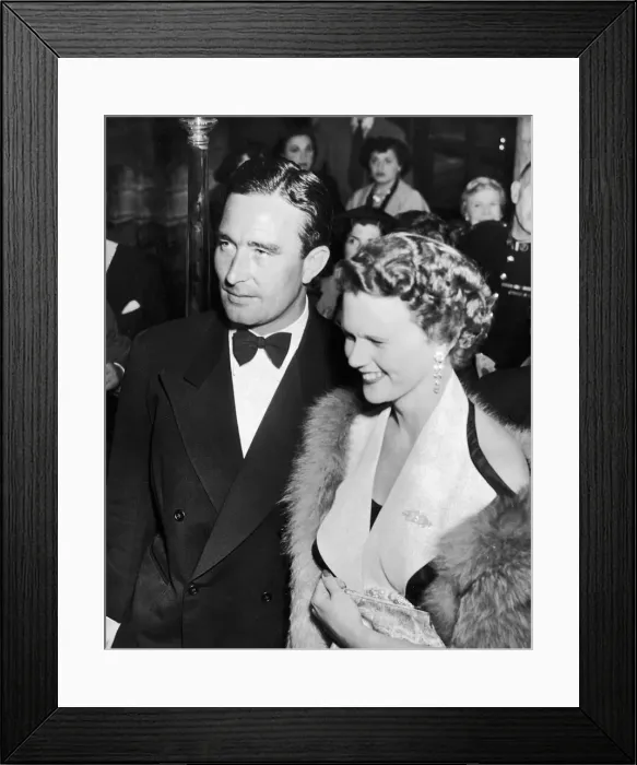 Framed Print : Denis Compton with partner arriving at the Variety show at london Palladium for Sid Framed Print : Denis Compton with partner arriving at the Variety show at london Palladium for Sid