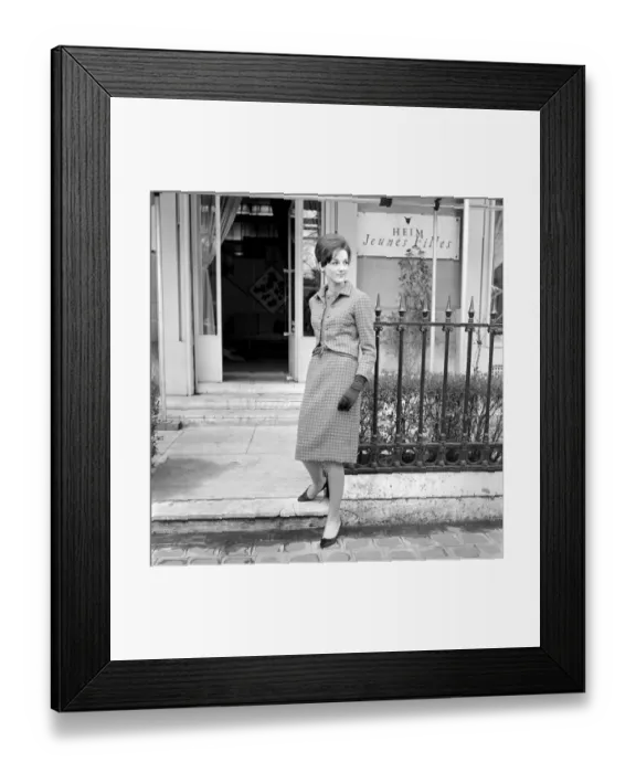 Framed Print : Clothing: Fashion: Paris: Women modelling the latest 1963 French dress designs in