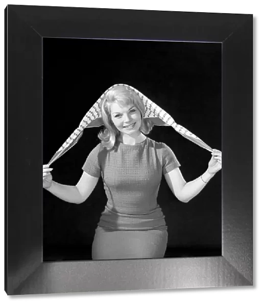 Clothing: Fashions: Headscarf: Woman (Marion Horton) wearing headscarf. 1966
