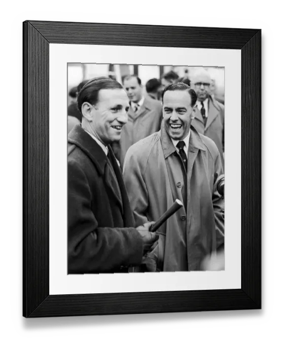 Framed Print : Australian cricket tour of England for the Ashes. England captain Len Hutton greets Framed Print : Australian cricket tour of England for the Ashes. England captain Len Hutton greets