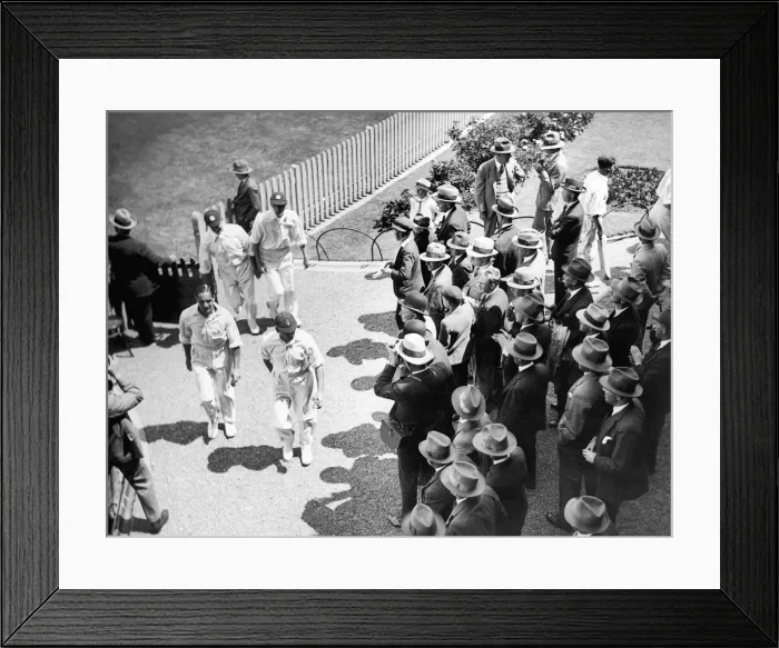 Framed Print : England tour of Australia for the Ashes. The England team coming in received a good Framed Print : England tour of Australia for the Ashes. The England team coming in received a good