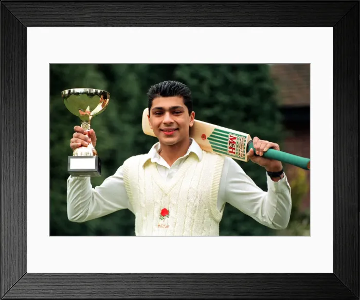 Framed Print : Young Cricket Star Anurang Singh from Walsall, with his Lord Tavenors trophy Framed Print : Young Cricket Star Anurang Singh from Walsall, with his Lord Tavenors trophy