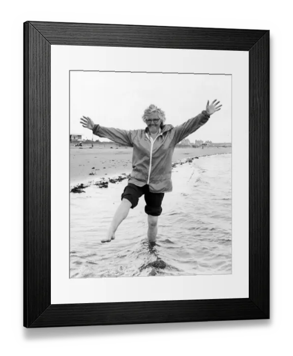 Framed Print : Margaret Moore 67 from Belfast, at Ayr Beach, Ayrshire, Scotland, 13th August 1980 Framed Print : Margaret Moore 67 from Belfast, at Ayr Beach, Ayrshire, Scotland, 13th August 1980