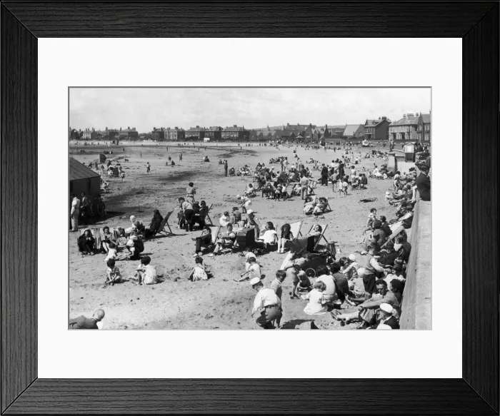 Framed Print : Saltcoats beach in Scotland was once the ideal holiday destination