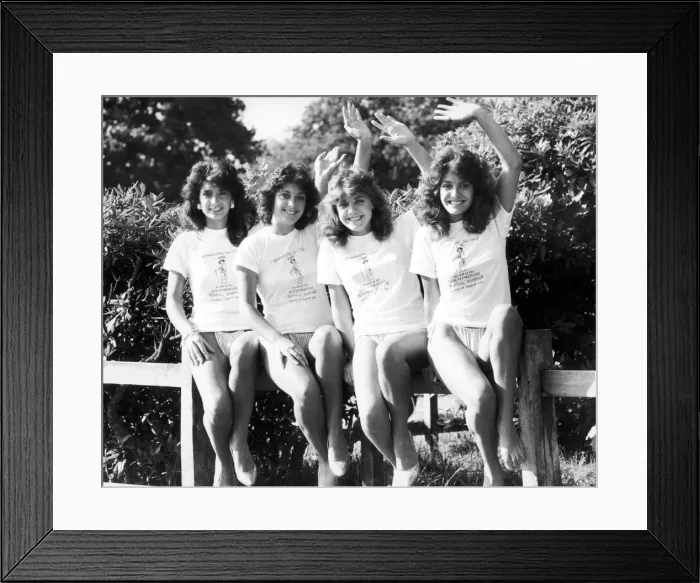 Framed Print : Maria Stevens, Beauty Queen and reigning Miss Aston Villa (right Framed Print : Maria Stevens, Beauty Queen and reigning Miss Aston Villa (right