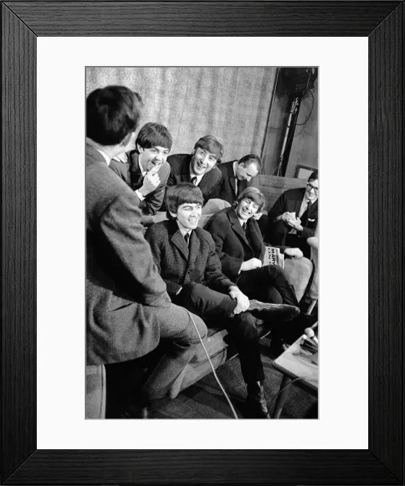 Framed Print : The Beatles news press conference after returning from successful Winter 1964 US Tour Framed Print : The Beatles news press conference after returning from successful Winter 1964 US Tour