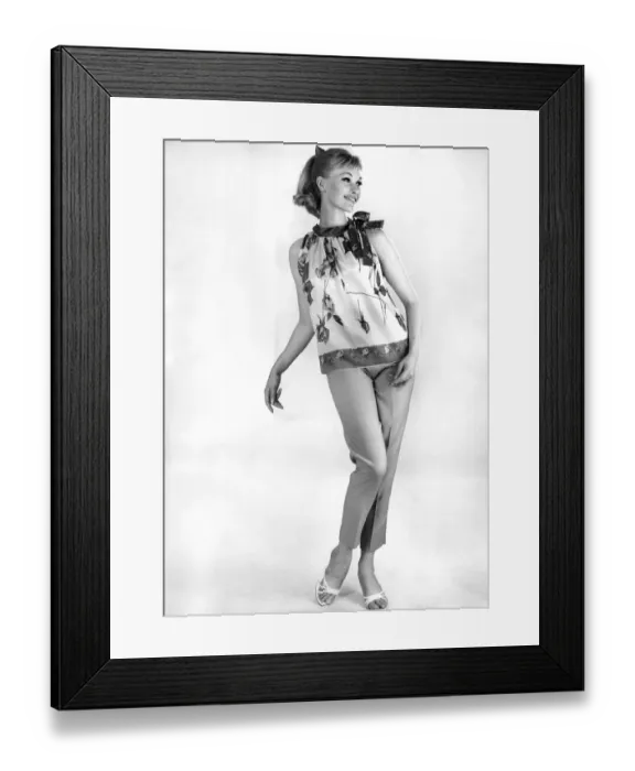 Framed Print : Clothing Fashion 1964: Bow Turn. July 1964 P021312 Framed Print : Clothing Fashion 1964: Bow Turn. July 1964 P021312