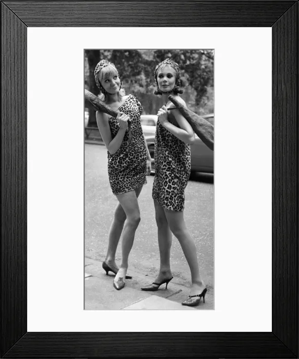 Framed Print : Clothing: Hats: Bonnets are black-jungle style. Just look at these two girls in their Framed Print : Clothing: Hats: Bonnets are black-jungle style. Just look at these two girls in their