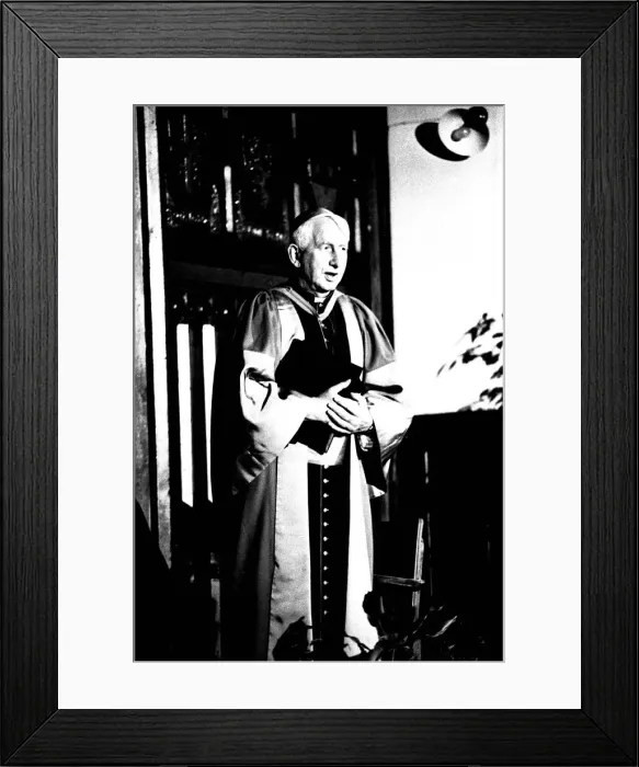 Framed Print : Cardinal Basil Hume Archbishop of Westminster, was receiving an Honorary Doctor of