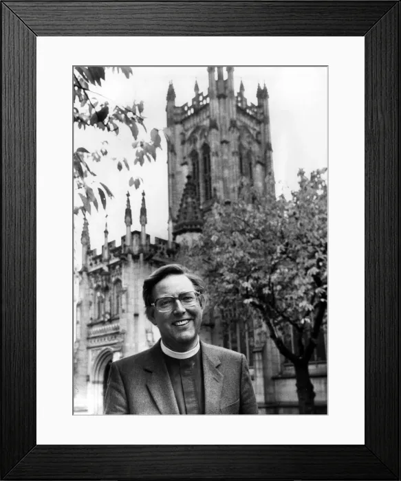 Framed Print : Canon Bruce Duncan, Manchester Cathedral, 21st December 1987 Framed Print : Canon Bruce Duncan, Manchester Cathedral, 21st December 1987