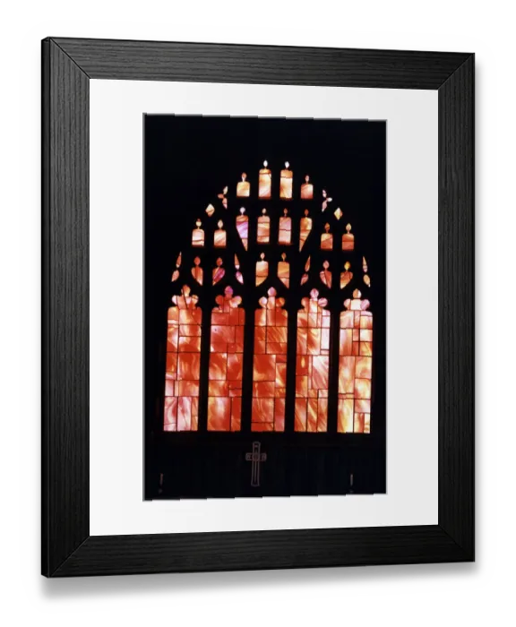 Framed Print : Manchester Cathedral Windows, 25th August 1995. Manchester Cathedral is a medieval church