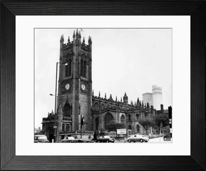 Framed Print : Manchester Cathedral, 18th May 1970. Manchester Cathedral is a medieval church Framed Print : Manchester Cathedral, 18th May 1970. Manchester Cathedral is a medieval church