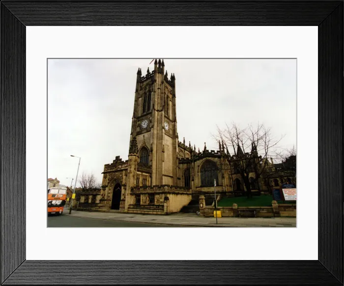 Framed Print : Manchester Cathedral, 14th February 1995. Manchester Cathedral is a medieval church Framed Print : Manchester Cathedral, 14th February 1995. Manchester Cathedral is a medieval church