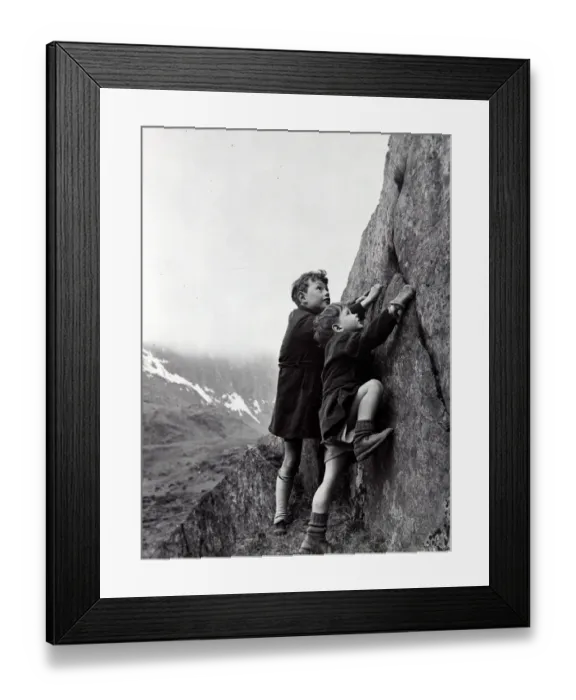 Framed Print : Children climbing on Snowdon, Circa 1940