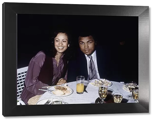 Muhammad Ali and second wife Veronica at a Gala in London. 4th June 1979