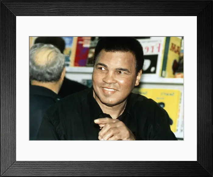 Framed Print : Muhammad Ali at W. H Smiths in London to promote his new book A Thirty Year Journey