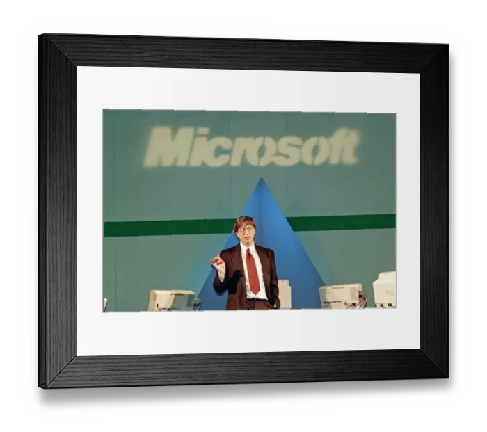 Framed Print : Bill Gates C. E. O. of Microsoft seen here at Inside Track 95'event at the N. E Framed Print : Bill Gates C. E. O. of Microsoft seen here at Inside Track 95'event at the N. E