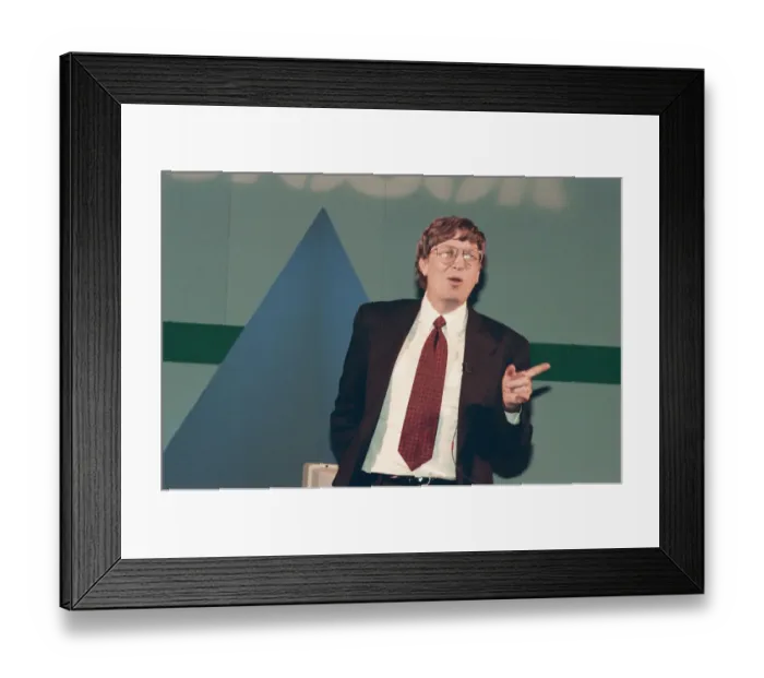 Framed Print : Bill Gates C. E. O. of Microsoft seen here at Inside Track 95'event at the N. E