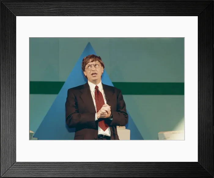 Framed Print : Bill Gates C. E. O. of Microsoft seen here at Inside Track 95'event at the N. E Framed Print : Bill Gates C. E. O. of Microsoft seen here at Inside Track 95'event at the N. E