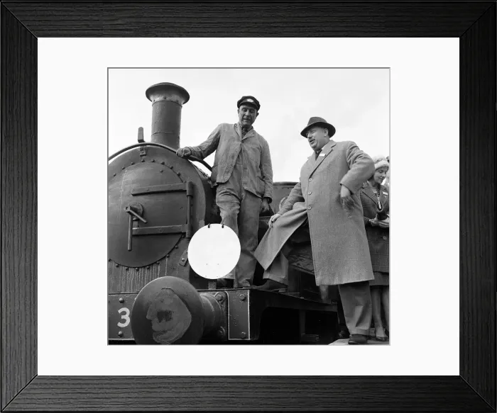 Framed Print : Dr Richard Beeching, Chairman of British Railways, Photo-call visiting the Bluebell Line Framed Print : Dr Richard Beeching, Chairman of British Railways, Photo-call visiting the Bluebell Line
