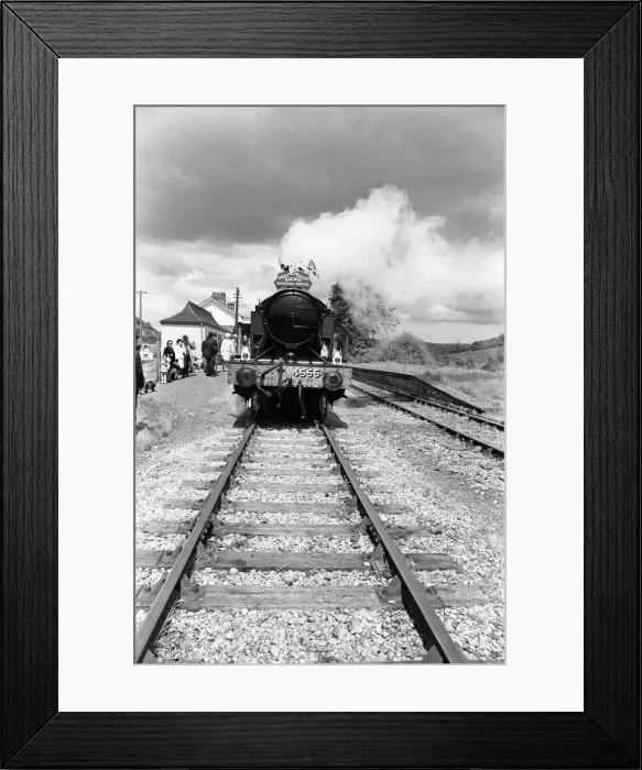 Framed Print : Dr Richard Beeching, Chairman of British Railways, reopens the Dart Valley Railway