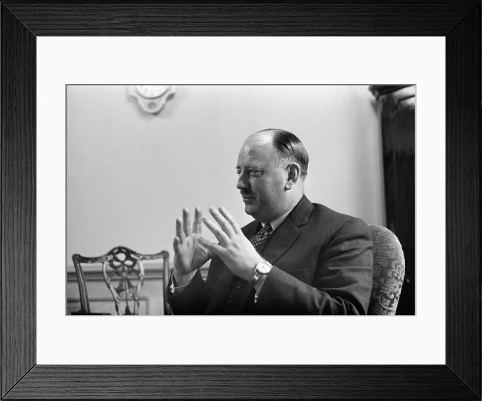 Framed Print : Dr Richard Beeching, Chairman of British Railways, pictured in his office Framed Print : Dr Richard Beeching, Chairman of British Railways, pictured in his office