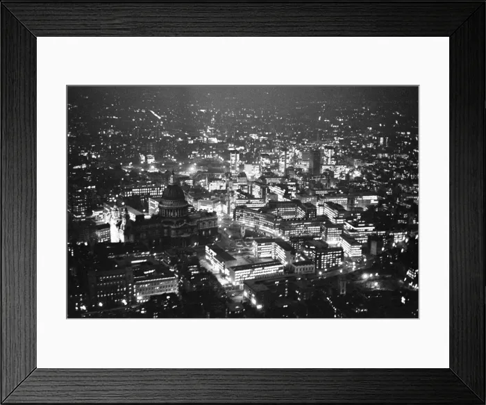 Framed Print : Aerial view of London, 8th November 1964. This picture from a helicopter flying Framed Print : Aerial view of London, 8th November 1964. This picture from a helicopter flying