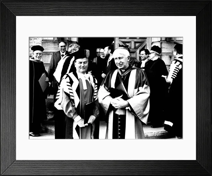 Framed Print : Cardinal Basil Hume Archbishop of Westminster, was receiving an Honorary Doctor of Framed Print : Cardinal Basil Hume Archbishop of Westminster, was receiving an Honorary Doctor of
