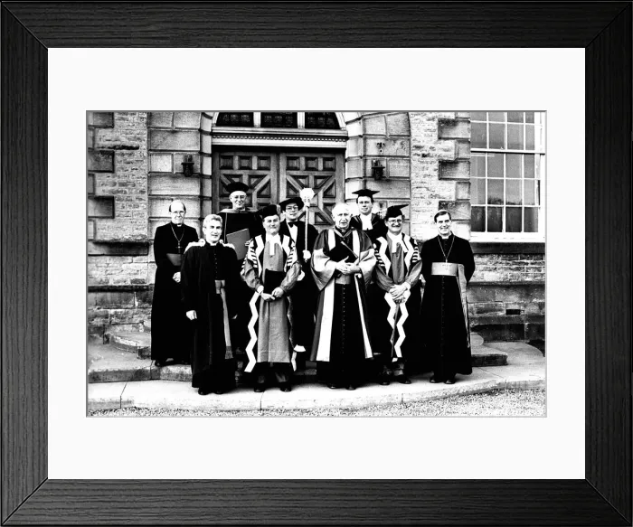 Framed Print : Cardinal Basil Hume Archbishop of Westminster, was receiving an Honorary Doctor of Framed Print : Cardinal Basil Hume Archbishop of Westminster, was receiving an Honorary Doctor of