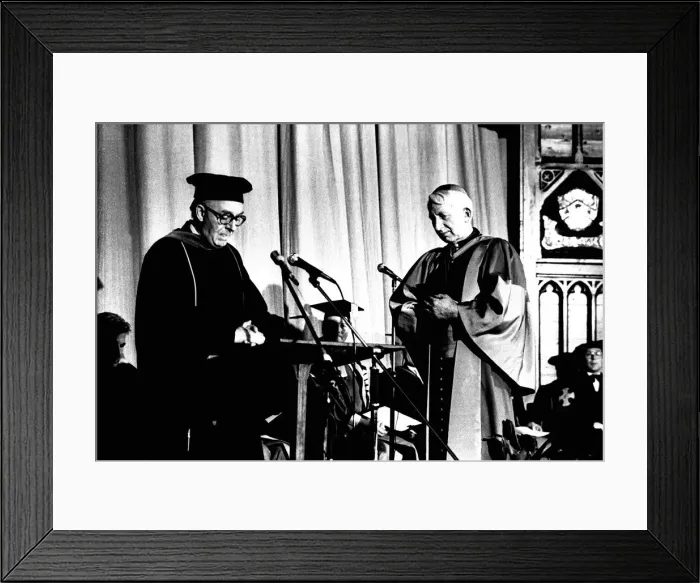 Framed Print : Cardinal Basil Hume Archbishop of Westminster, was receiving an Honorary Doctor of Framed Print : Cardinal Basil Hume Archbishop of Westminster, was receiving an Honorary Doctor of