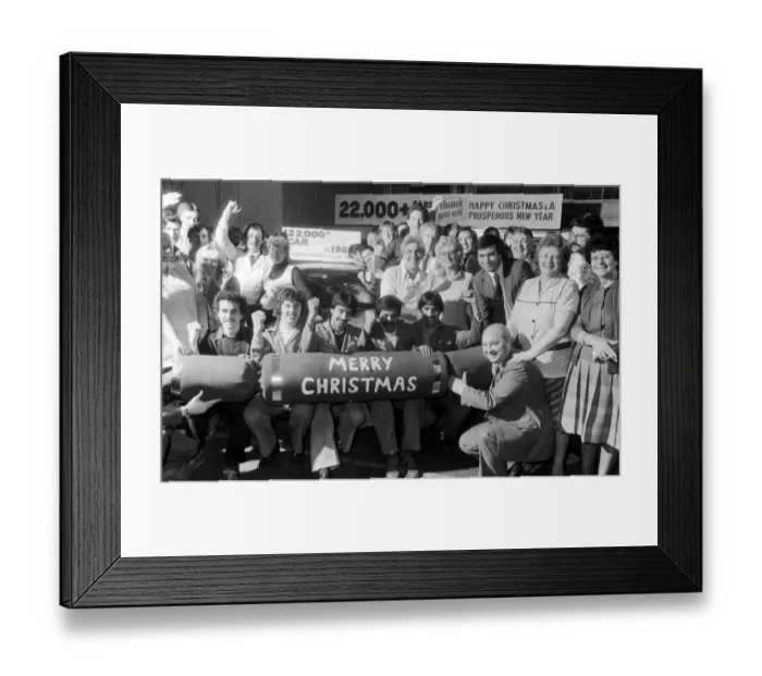 Framed Print : The 22, 000th Jaguar of 1982 coming off the production line at the Browns Lane factory