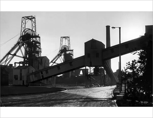 The pithead and winding gear at Coventry Colliery at Keresley 31st January 1974
