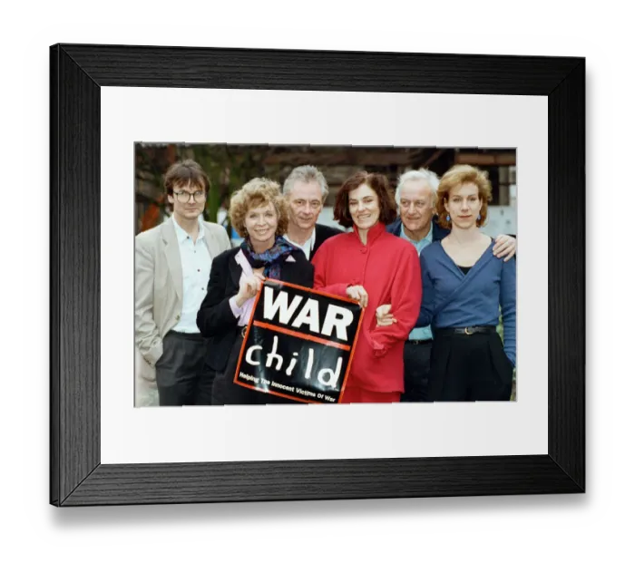 Framed Print : Supporters of the War Child Charity John Shaw (second from right Framed Print : Supporters of the War Child Charity John Shaw (second from right