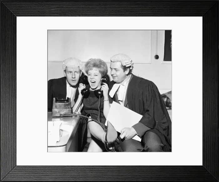 Framed Print : Richard Briers (left) June Barry and Richard Waring take a break from rehearsals for Framed Print : Richard Briers (left) June Barry and Richard Waring take a break from rehearsals for