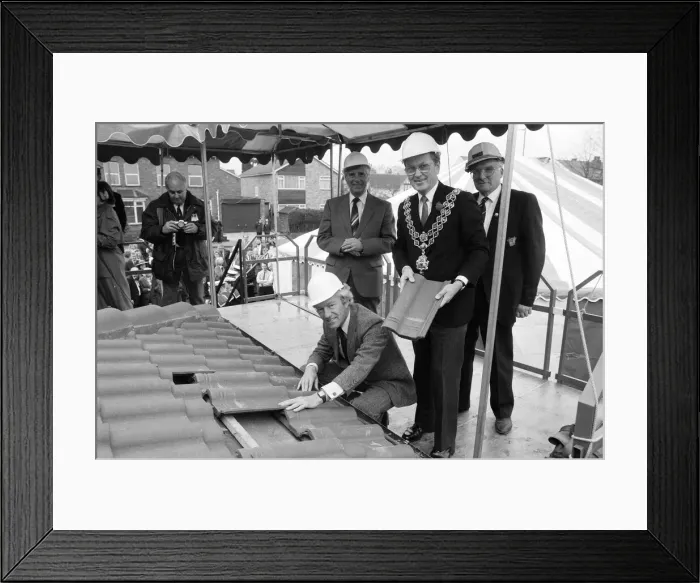 Framed Print : Acorns Childrens Hospice. Topping Out Ceremony, with guest of honour Lord Lichfield Framed Print : Acorns Childrens Hospice. Topping Out Ceremony, with guest of honour Lord Lichfield